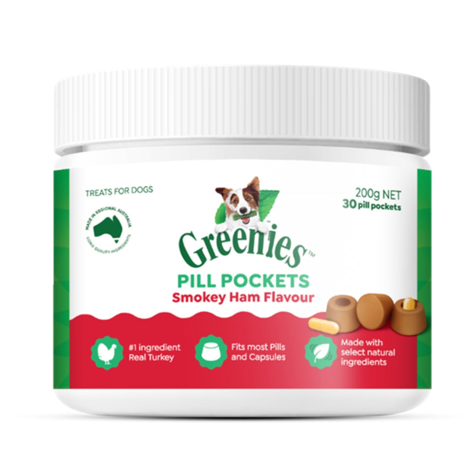 Greenies Pill Pocket Treats Smokey Ham - 30 pieces