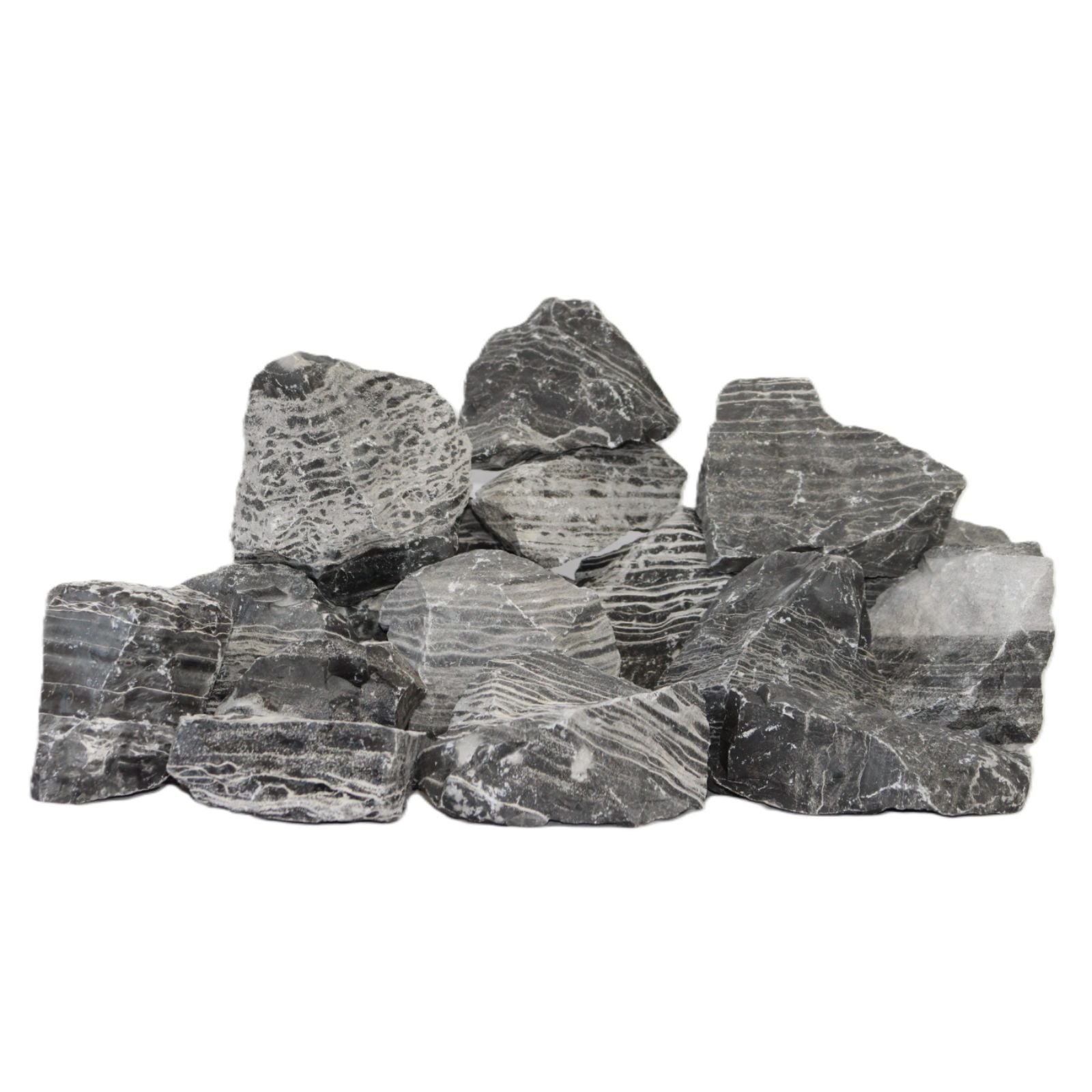 AP Naturals Black & White Thin Line Stone - Per Kilo