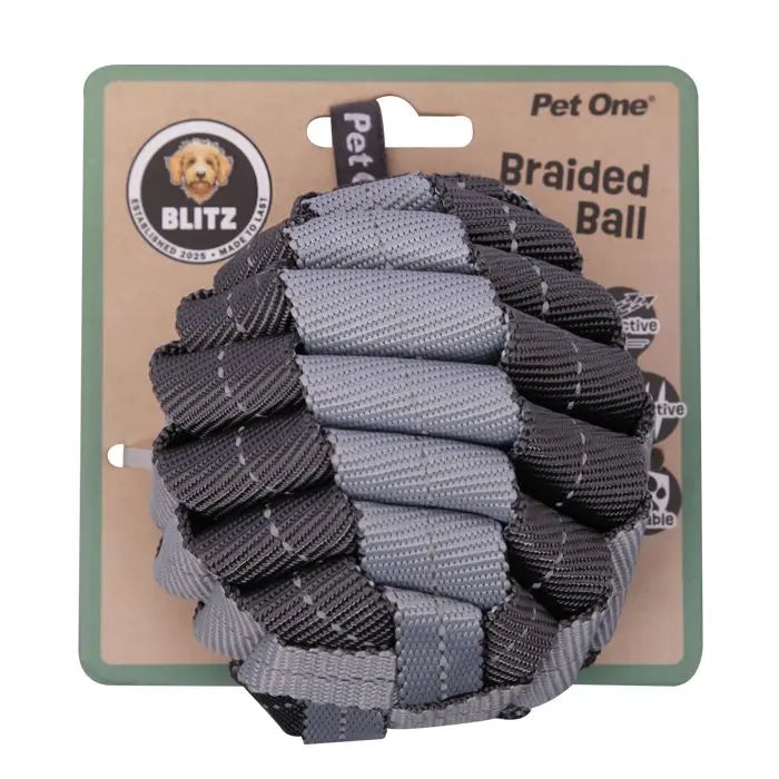 Pet One Blitz Braided Ball Dog Toy Pet One