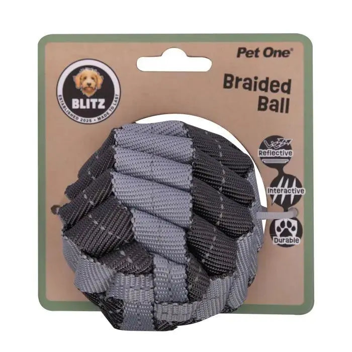 Pet One Blitz Braided Ball Dog Toy Pet One