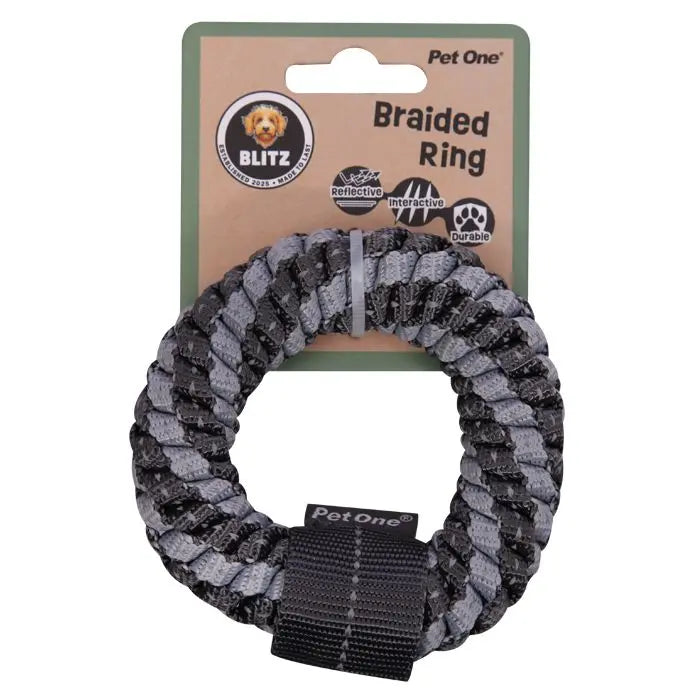 Pet One Blitz Braided Ring Dog Toy Pet One