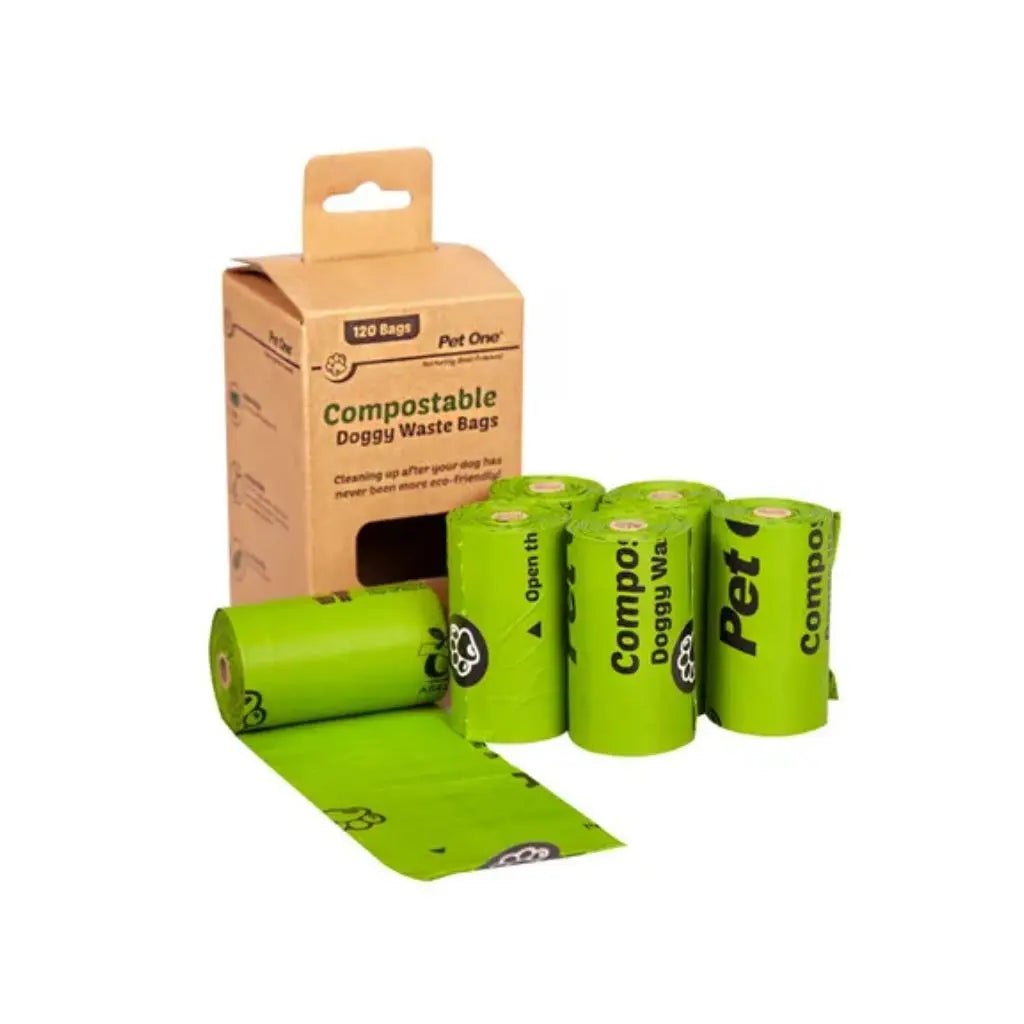 Pet One Compostable Dog Waste Bags - 6 Rolls Pet One