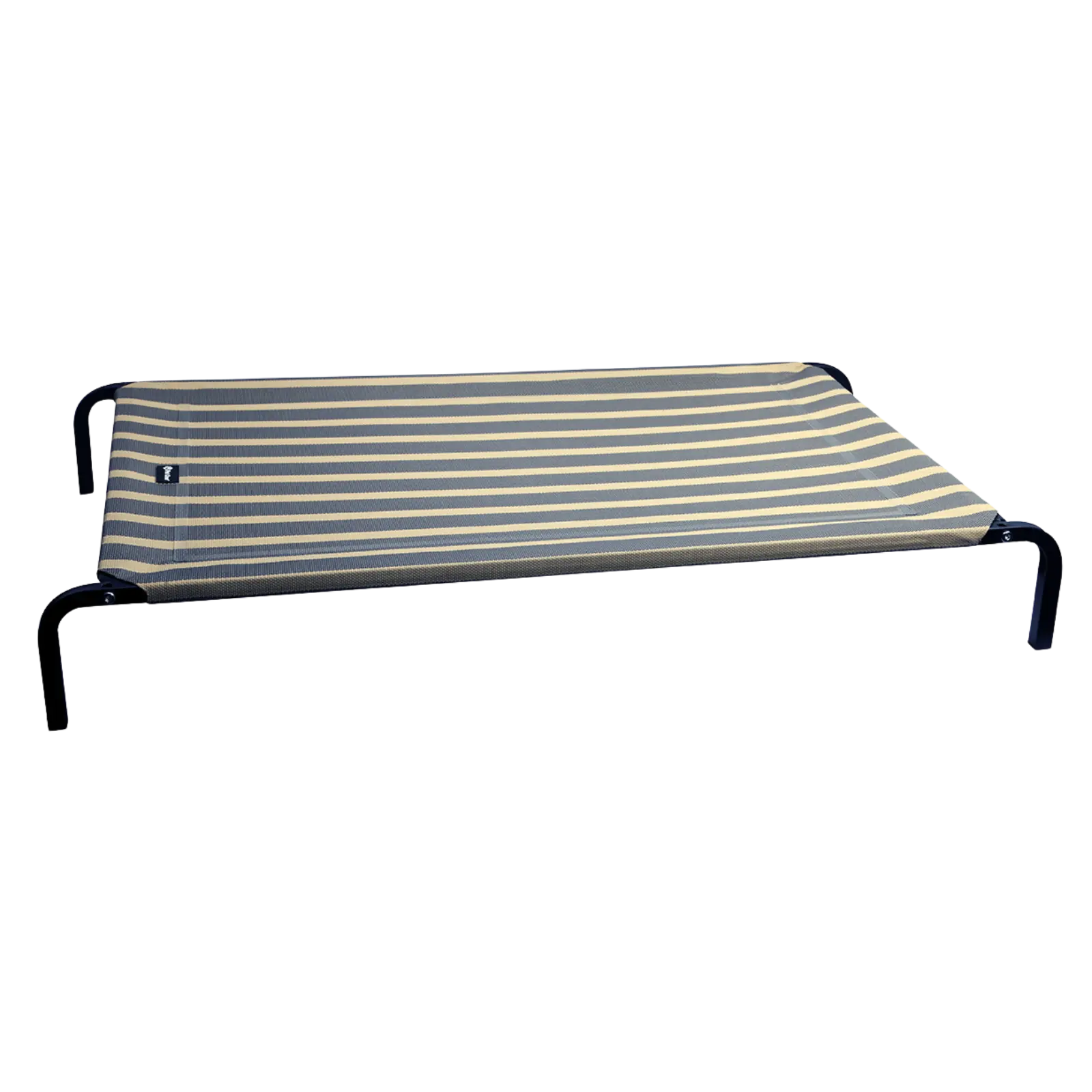 Pet One Leisure Raised Dog Bed - Charcoal/Wheat Stripes Pet One