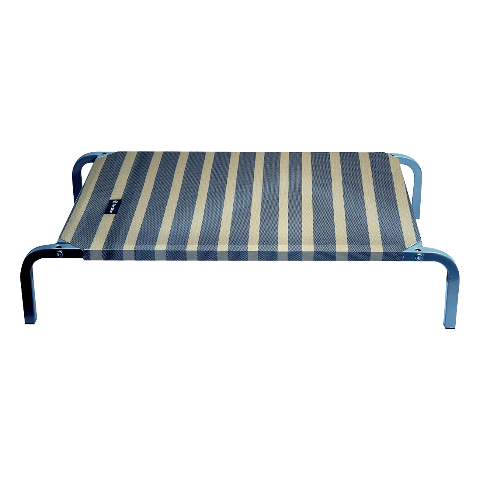 Pet One Leisure Raised Dog Bed - Charcoal/Wheat Stripes Pet One