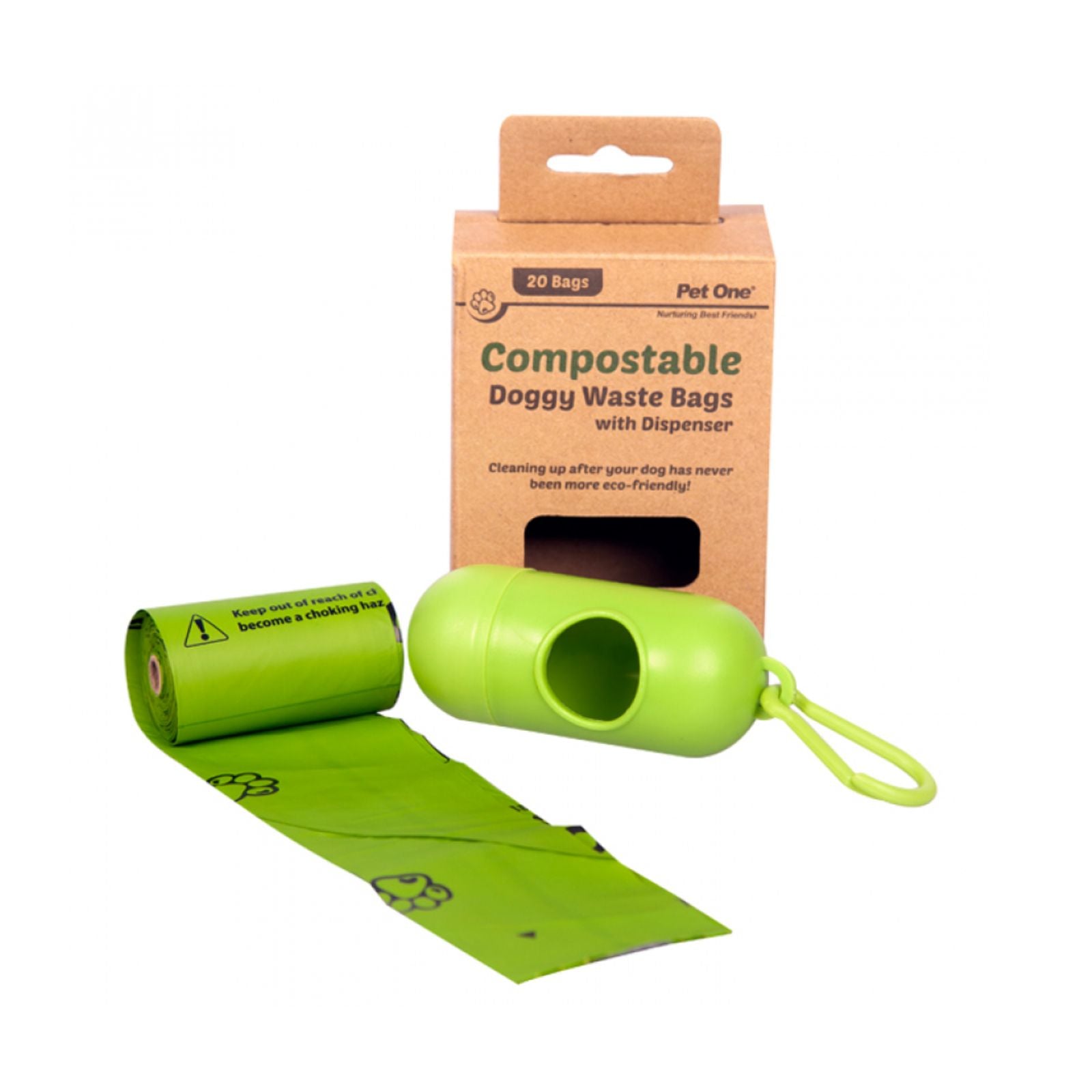 Pet One Doggy Waste Bags 1Roll & Dispenser*