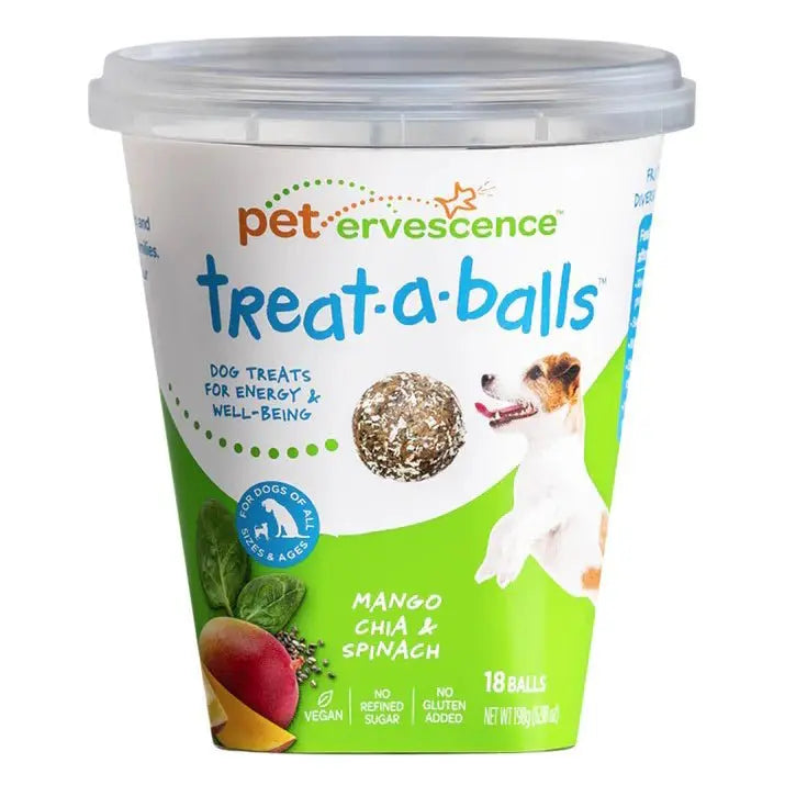 Petervescence Treat - A - Balls Mango, Chia & Spinach - Kellyville Pets