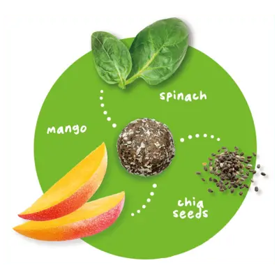 Petervescence Treat - A - Balls Mango, Chia & Spinach - Kellyville Pets
