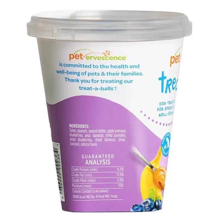 Petervescence Treat - A - Balls Peanut Butter, Blueberry & Banana - Kellyville Pets