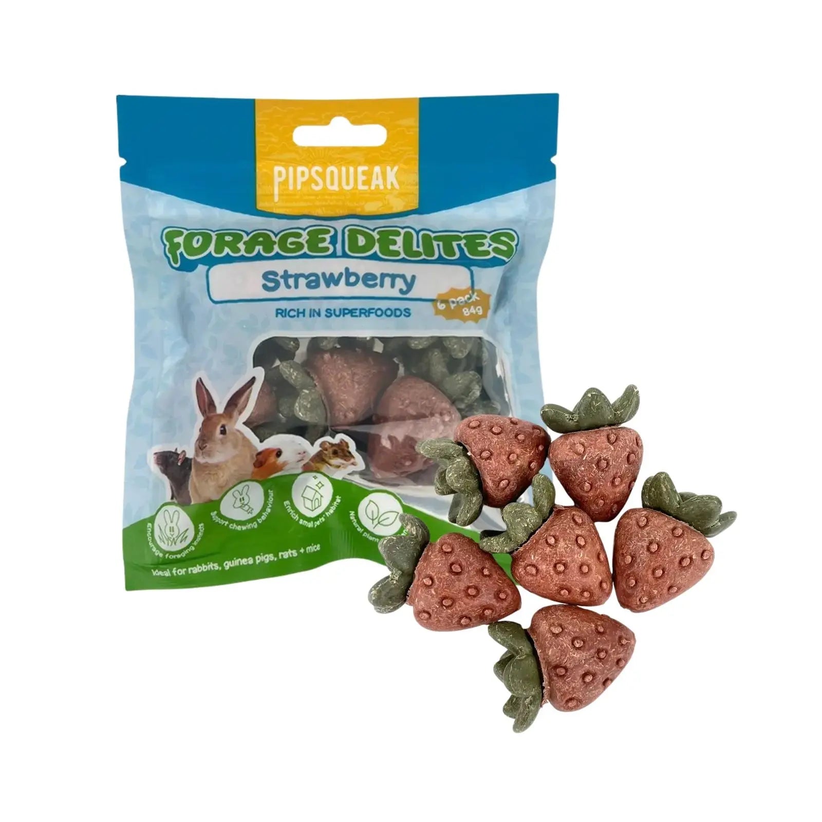 Pipsqueak Forage Delites Strawberry 6 pack PipSqueak