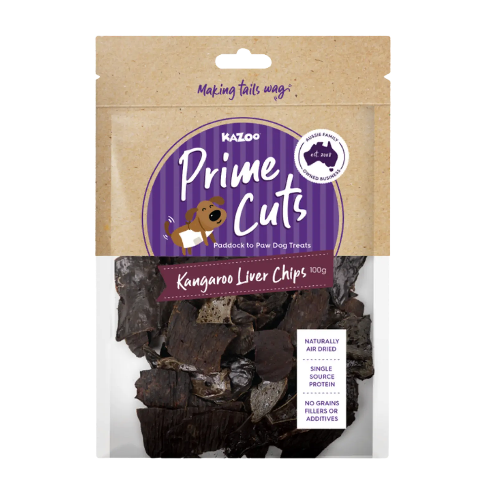 Prime Cuts Kangaroo Liver Chips Dog Treats Prime Cuts