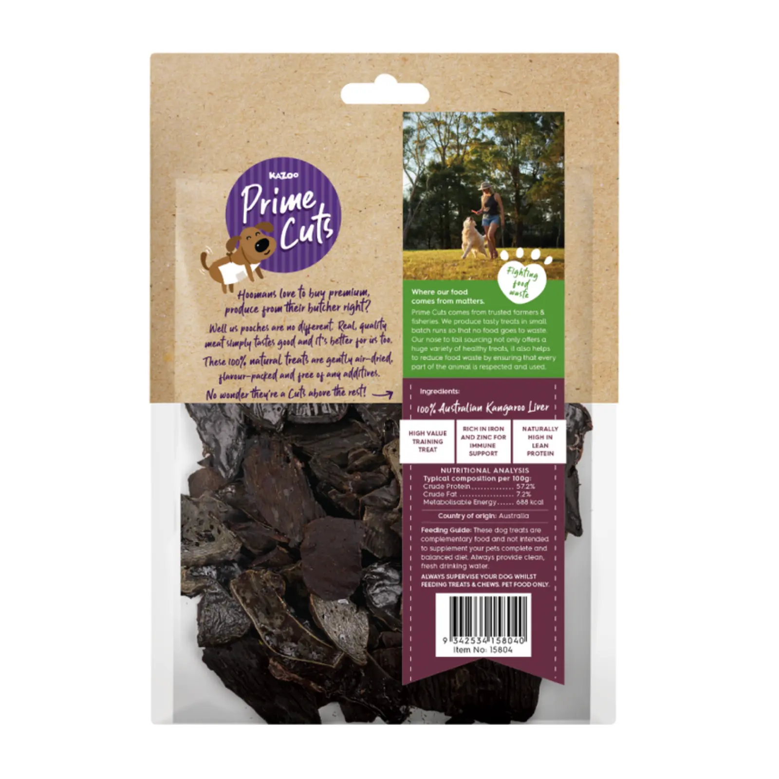 Prime Cuts Kangaroo Liver Chips Dog Treats Prime Cuts