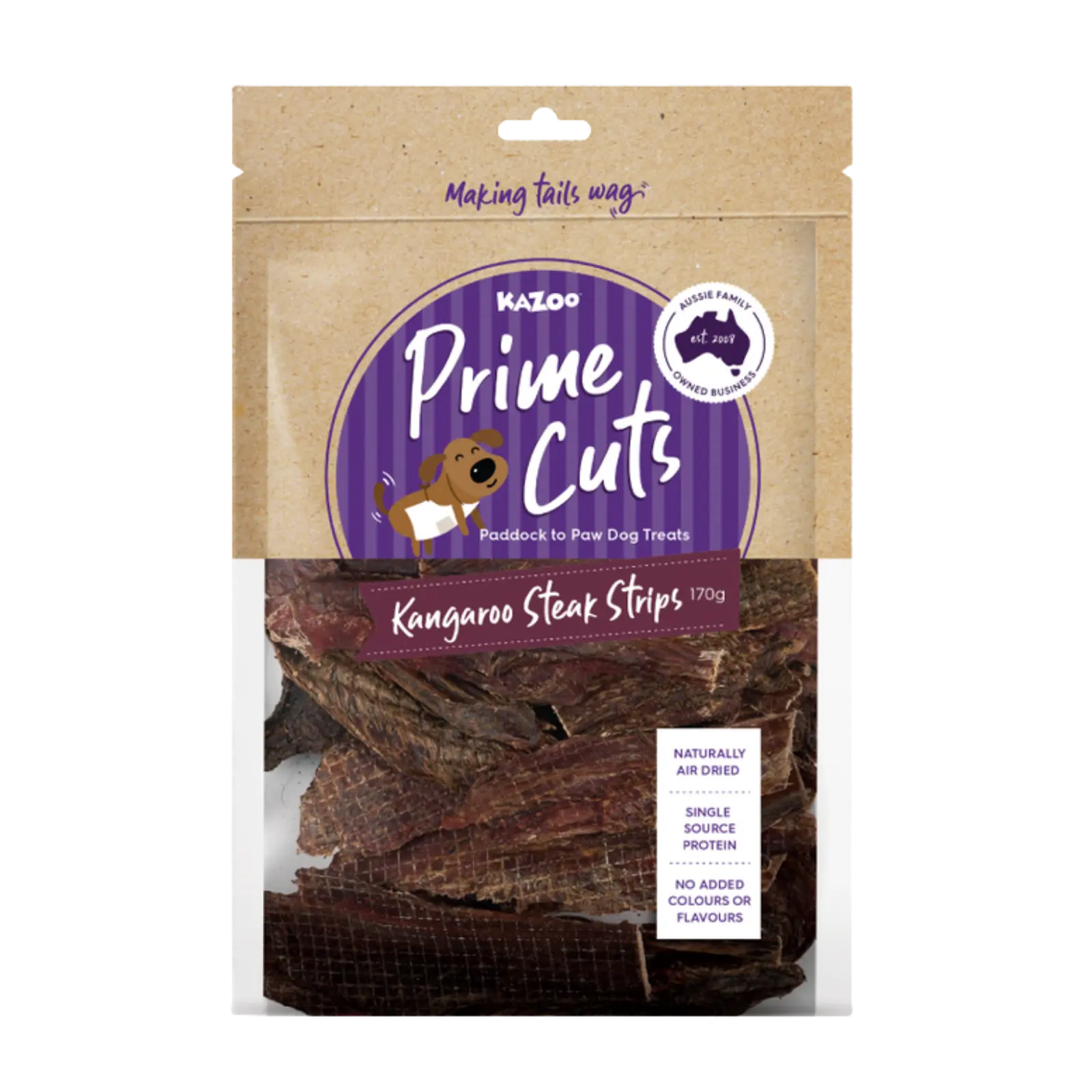Prime Cuts Kangaroo Steak Strips Dog Treats Prime Cuts