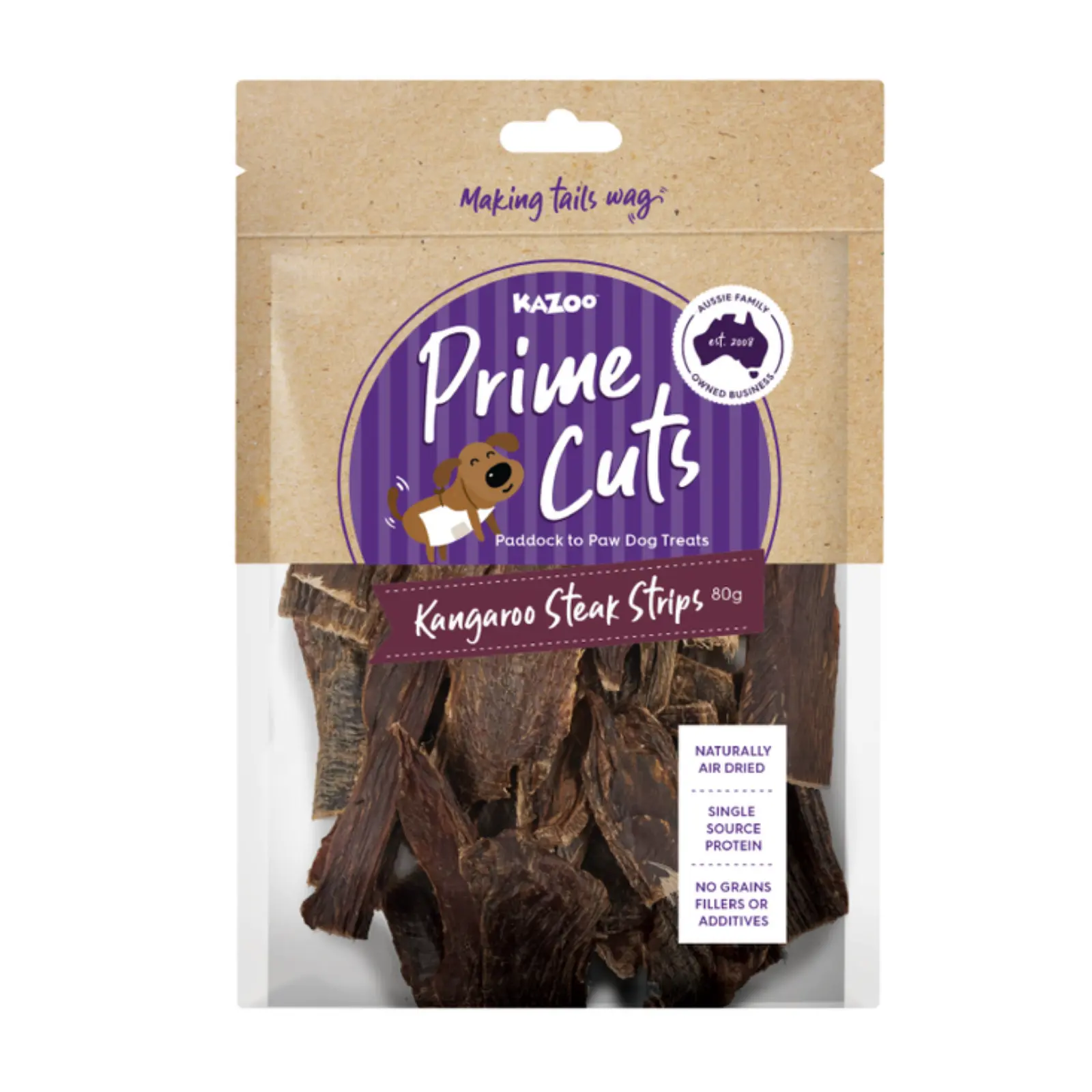 Prime Cuts Kangaroo Steak Strips Dog Treats Prime Cuts