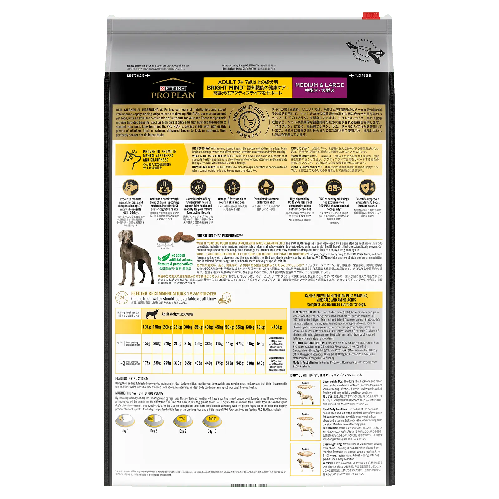 Pro Plan Dog Food Adult 7+ Bright Mind Medium & Large Breed - Kellyville Pets