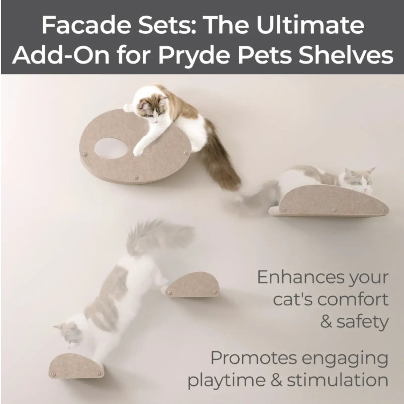 Pryde Pets Cat Climber Facade Add-Ons for Shelves - Set of 4 Pryde Pets