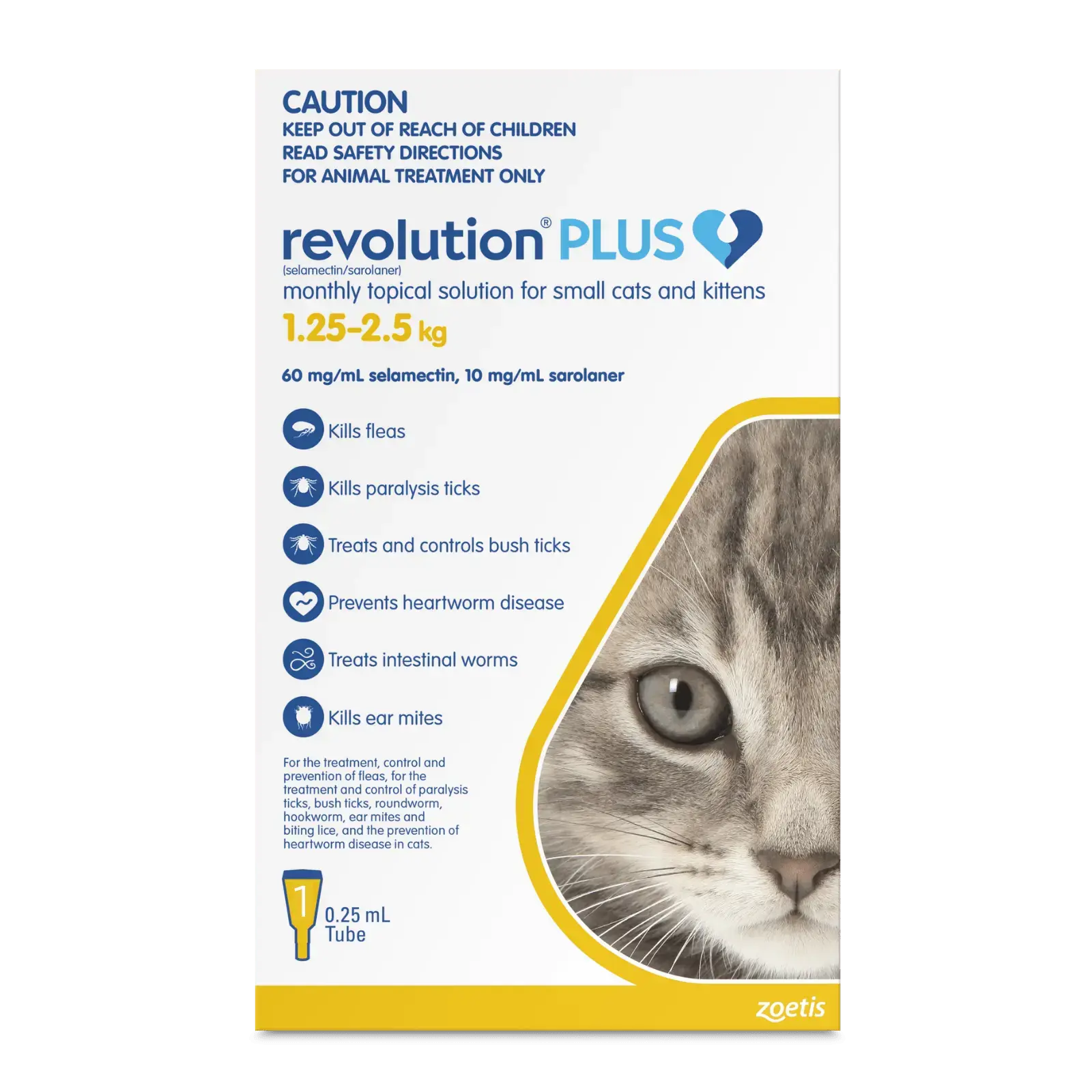 Revolution Plus for Small Cats Yellow 1.25 - 2.5kg - Kellyville Pets