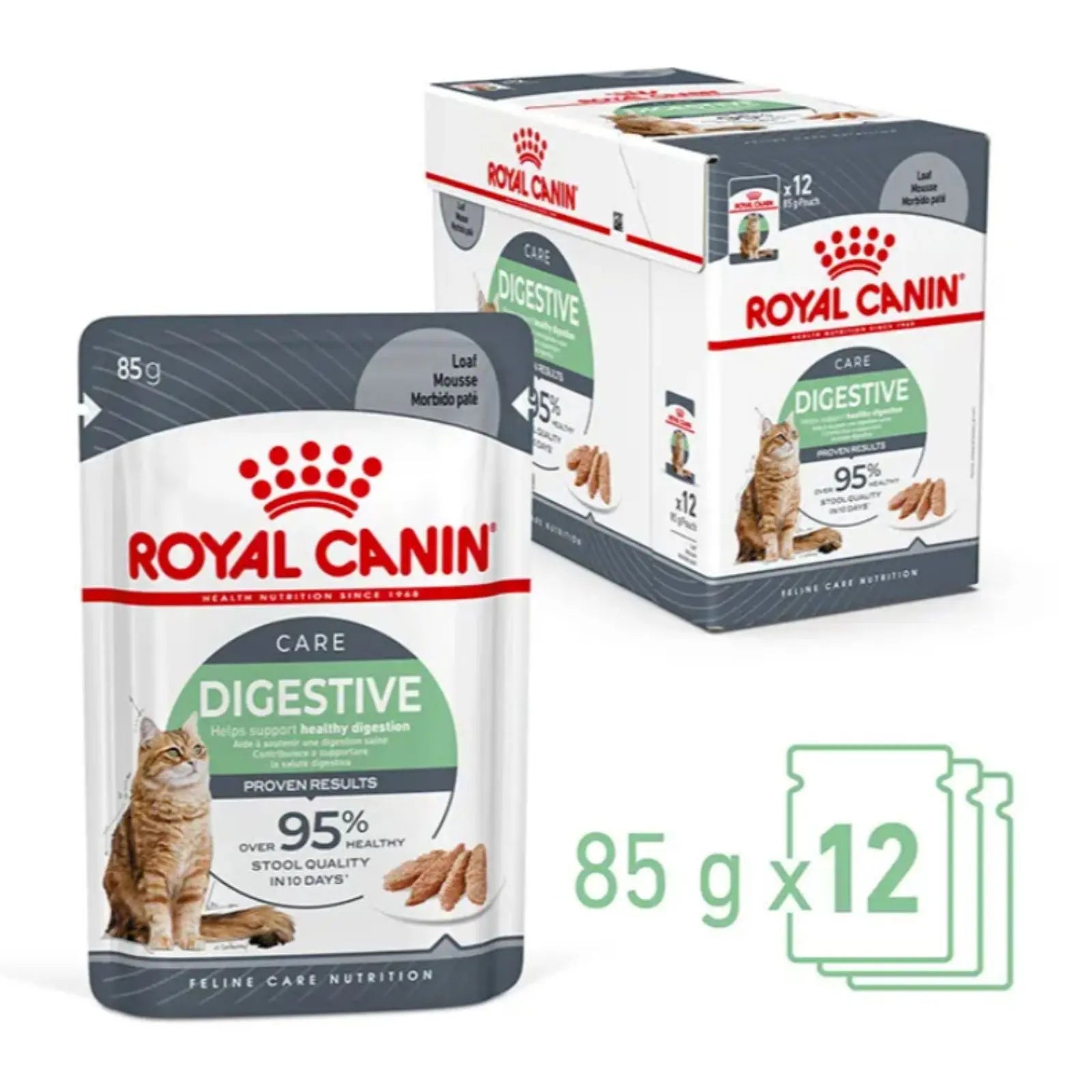 Royal Canin Cat Food Pouch Adult Digestive Care Loaf - 85gx12 Royal Canin