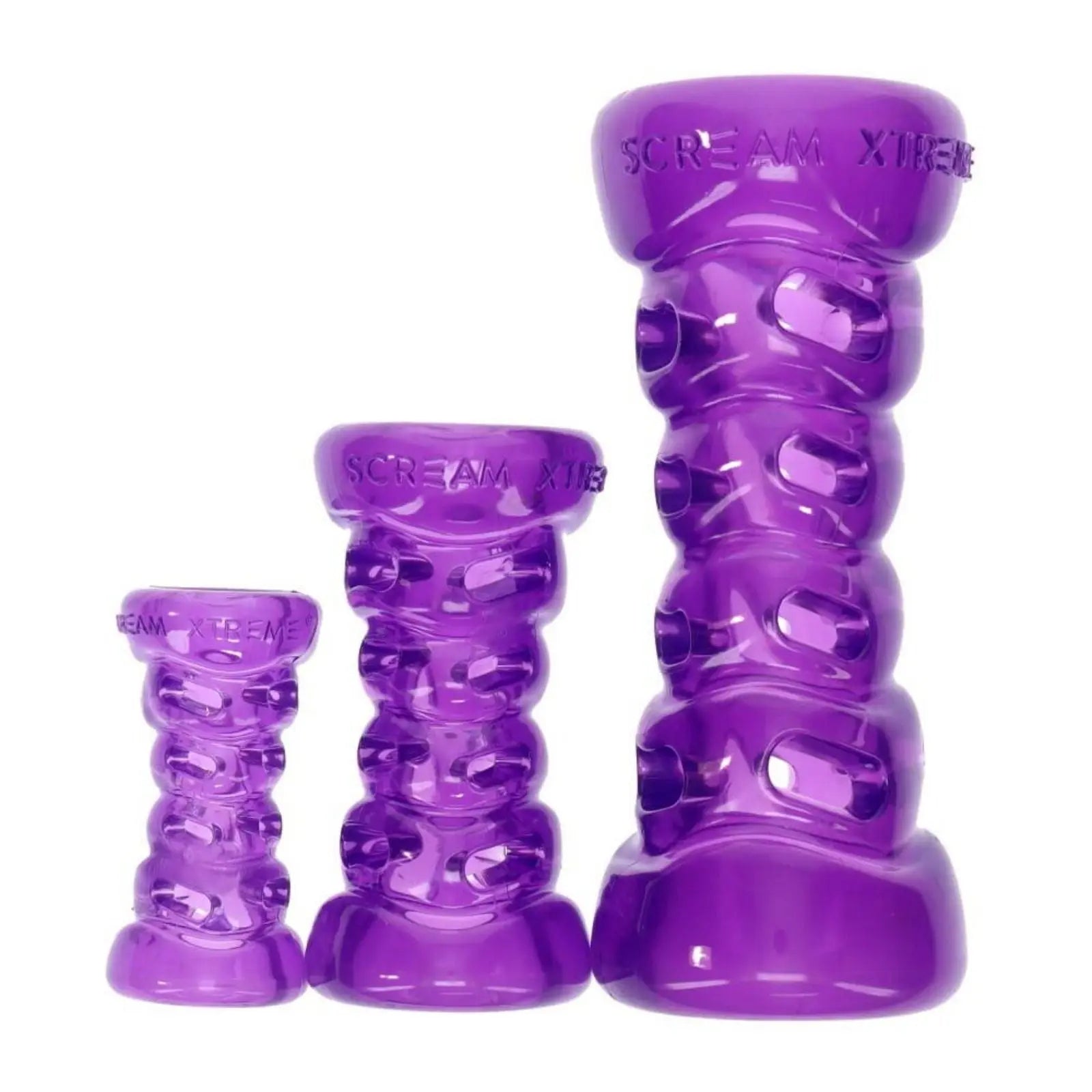 Scream Xtreme Treat Bone Loud Purple Dog Toy Scream