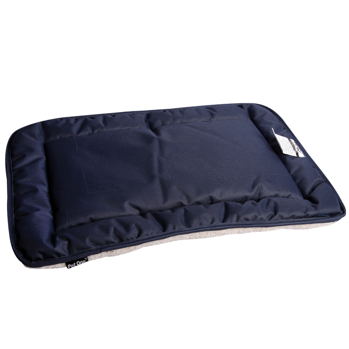 Pet One Dog Bed Waterproof Base Cushion with Sheepskin Blue