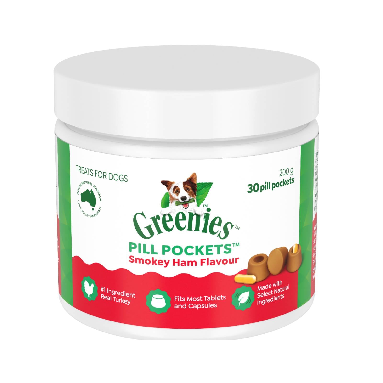 Greenies Pill Pocket Treats Smokey Ham - 30 pieces
