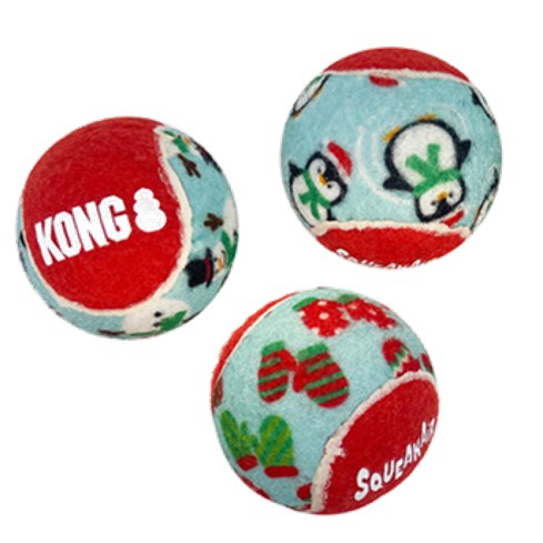 KONG Xmas Dog Toy SqueakAir Tennis Balls