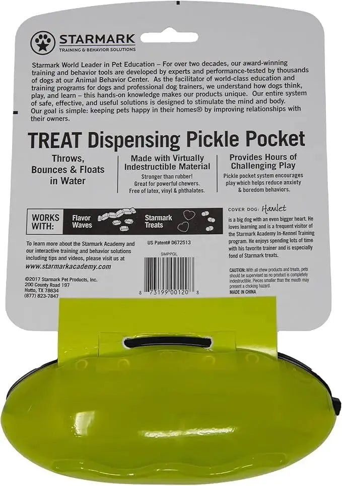 Starmark Pickle Pocket Treat Dispensing Toy Starmark