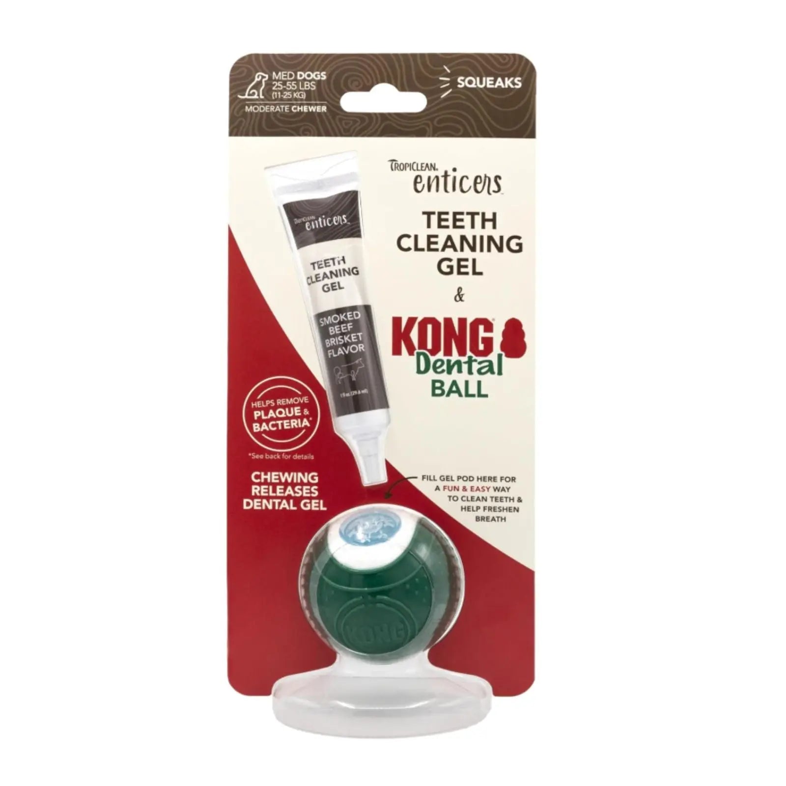 TropiClean Enticers Gel & KONG Dental Ball Kit TropiClean