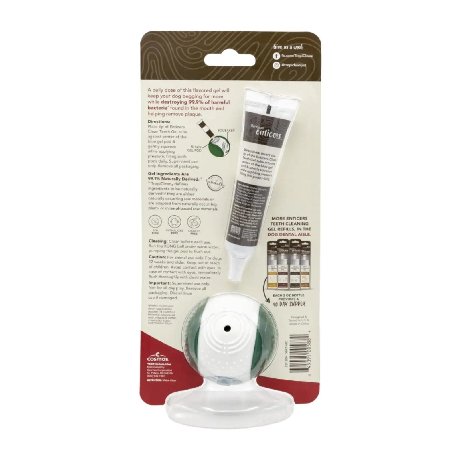 TropiClean Enticers Gel & KONG Dental Ball Kit TropiClean