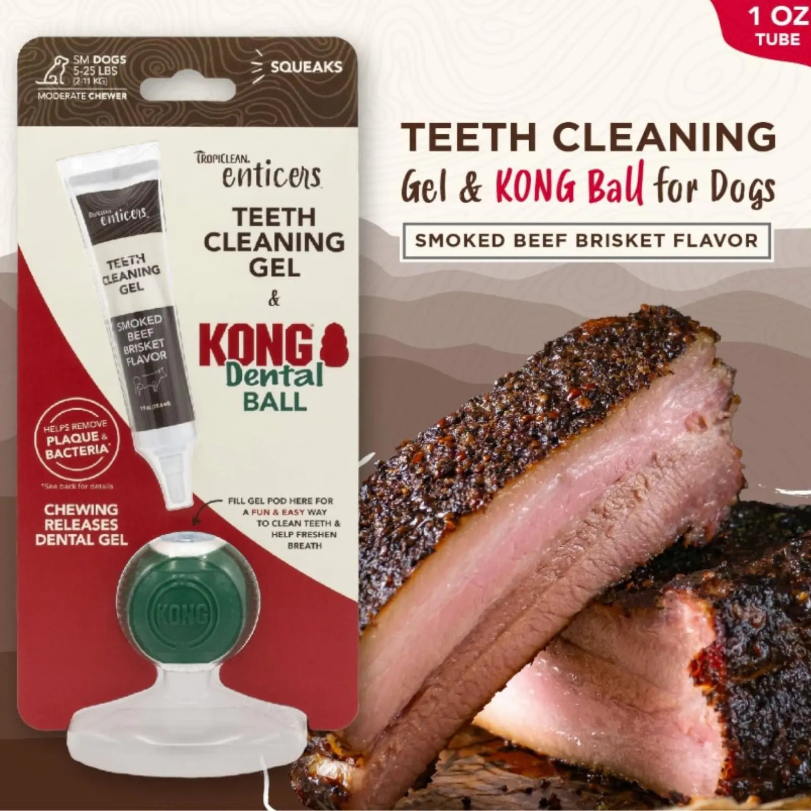 TropiClean Enticers Gel & KONG Dental Ball Kit TropiClean