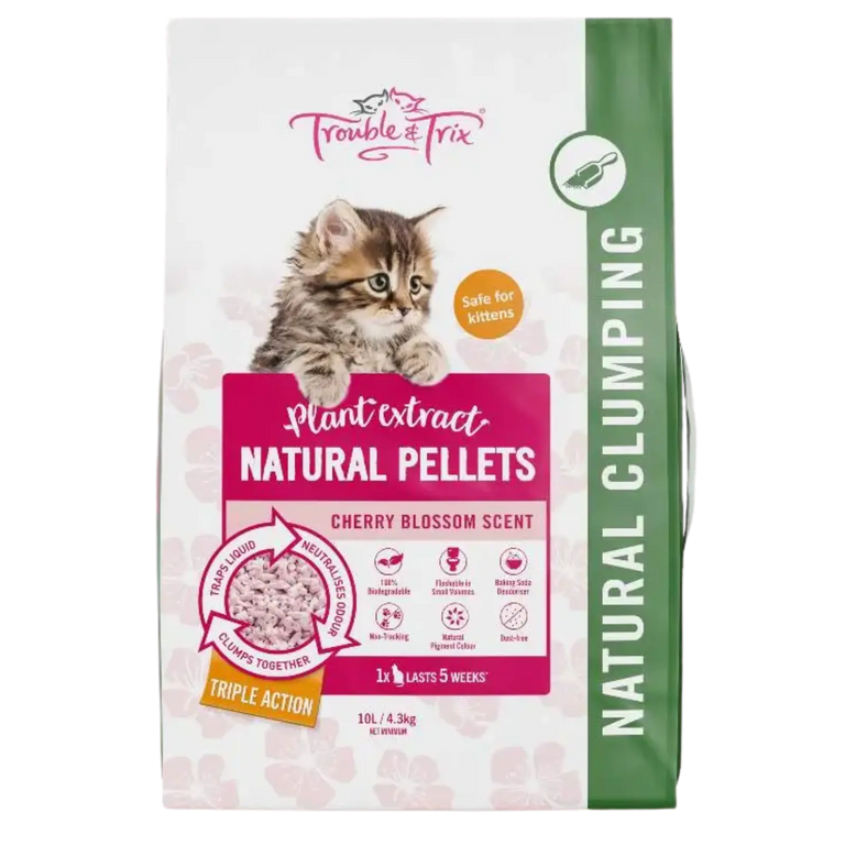 Trouble & Trix Clumping Cat Litter Natural Cherry Blossom 10L Trouble & Trix
