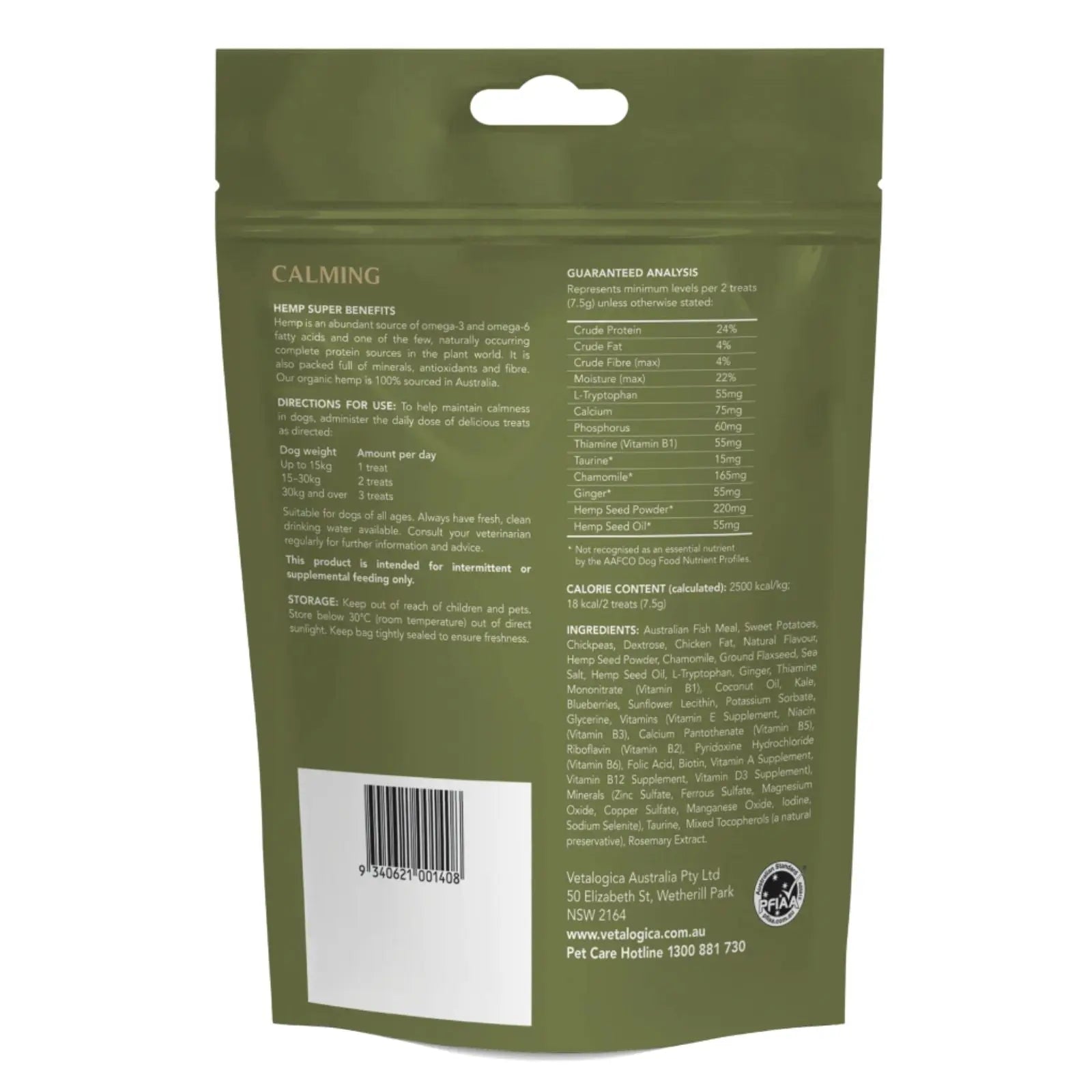 Vetalogica Hemp Clinicals Calming Dog Treats 225g Vetalogica