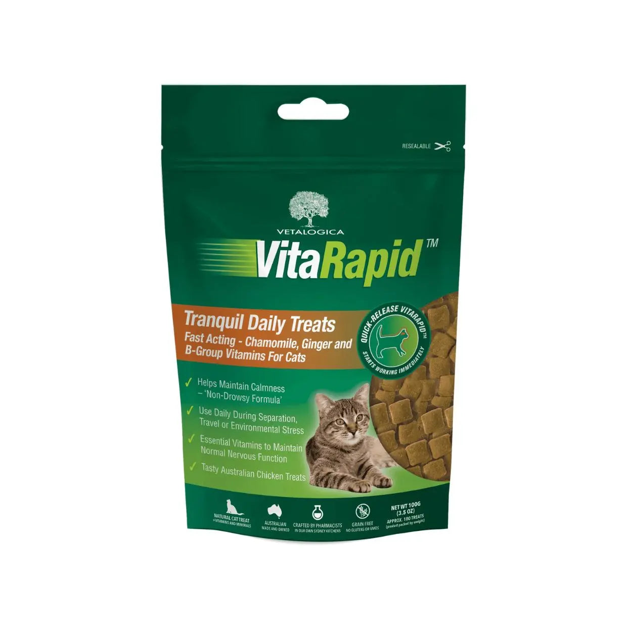 Vetalogica VitaRapid Tranquil Daily Cat Treats 100g Vetalogica