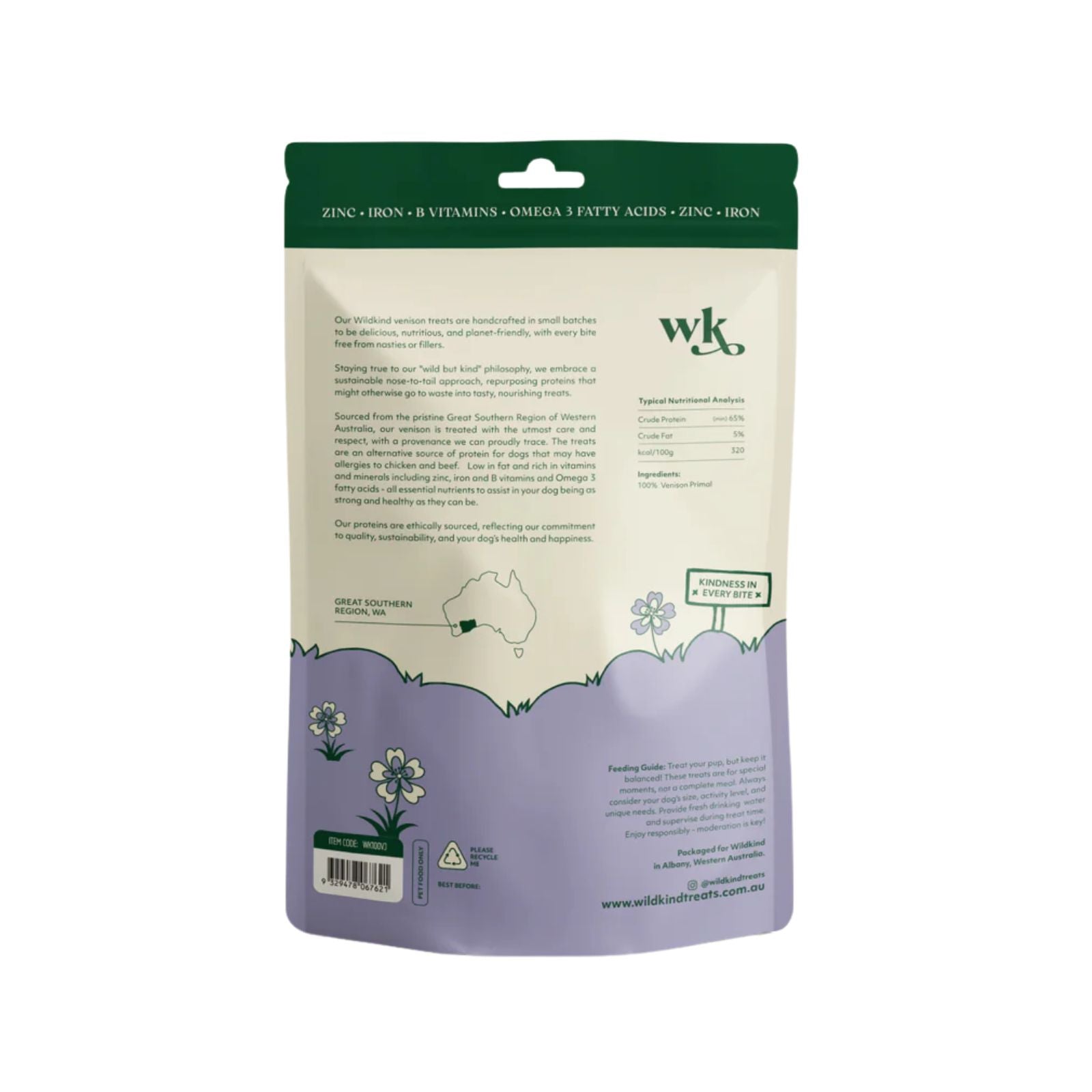 Wildkind Dog Treat Great Southern Venison Jerky