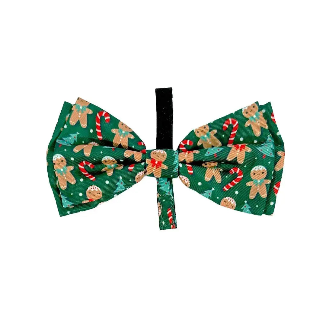 Xmas Bowtie - Jolly Gingerbread & Canes Fuzzyard