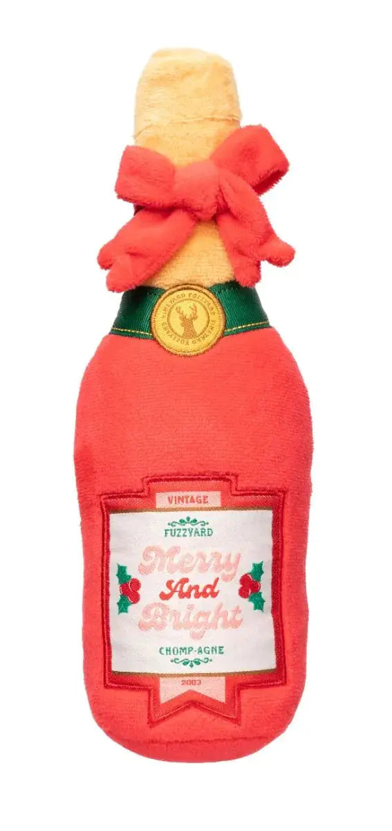 Xmas Merry & Bright Chompagne Dog Toy Fuzzyard