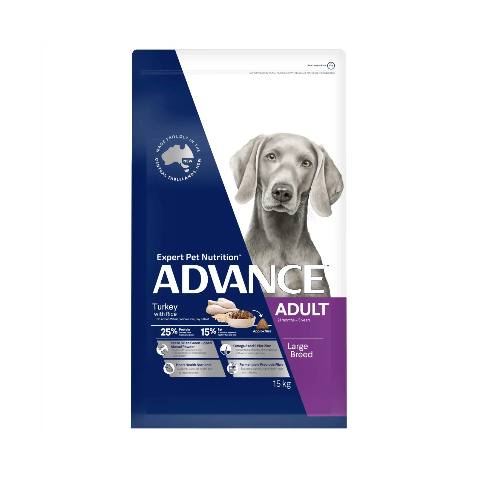 Advance Dog Food Adult Large Breed Turkey with Rice - Kellyville Pets