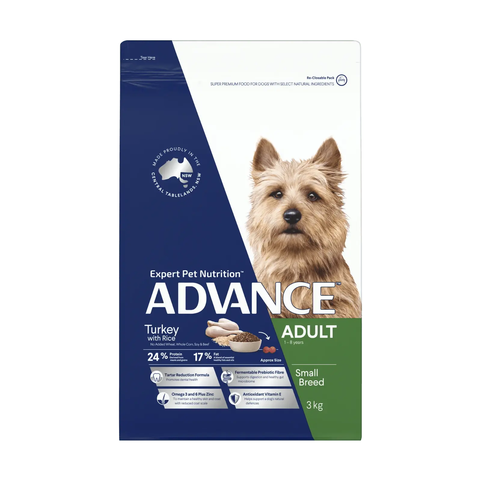 Advance Dog Food Adult Small Breed Turkey with Rice - Kellyville Pets