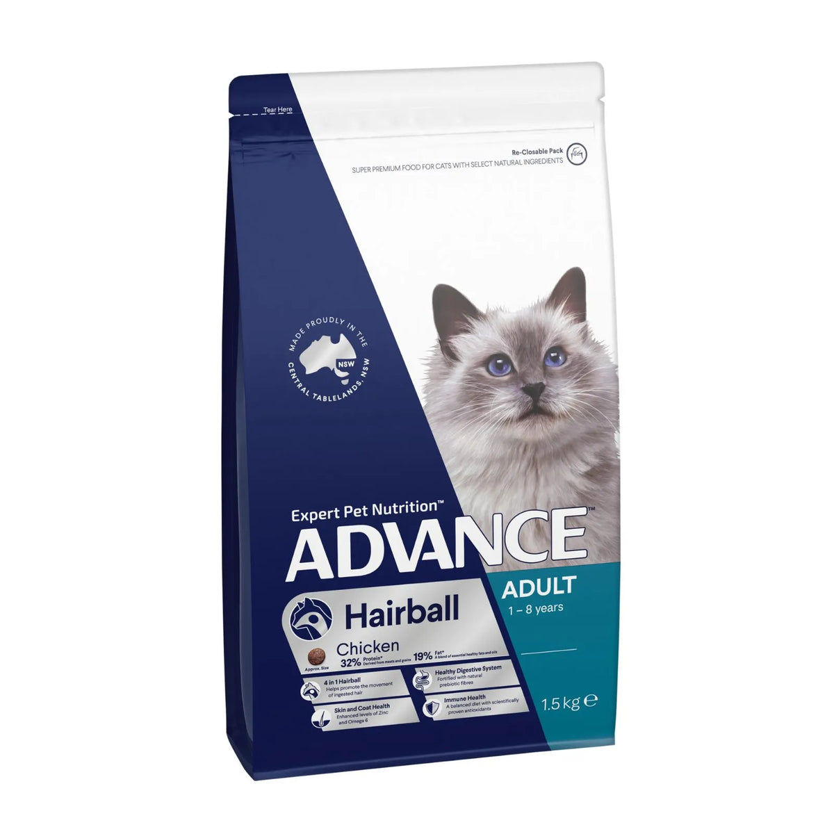 Advance Cat Food Adult Hairball Chicken with Rice