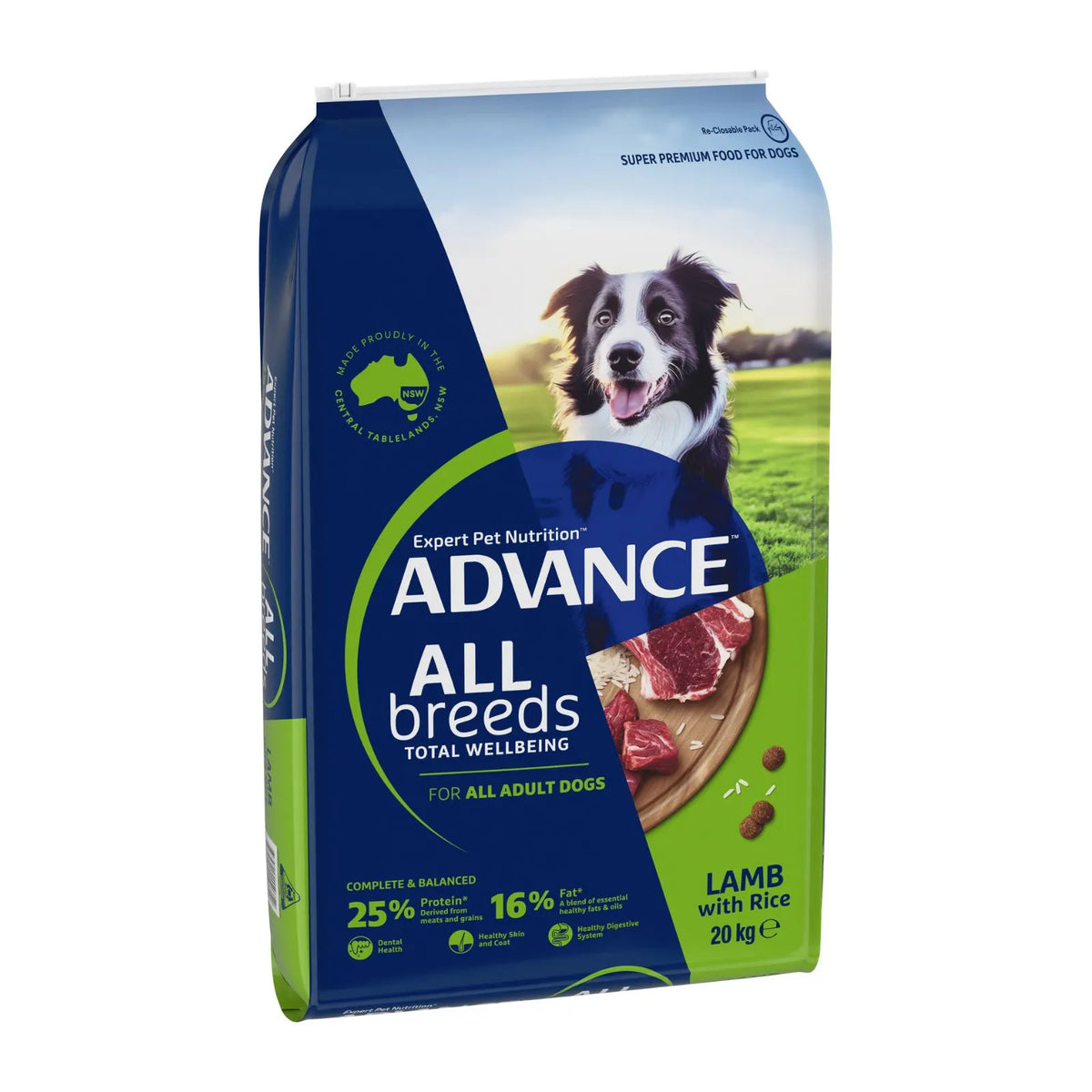 Advance Adult All Breed Lamb with Rice dry dog food 20 kg bag.