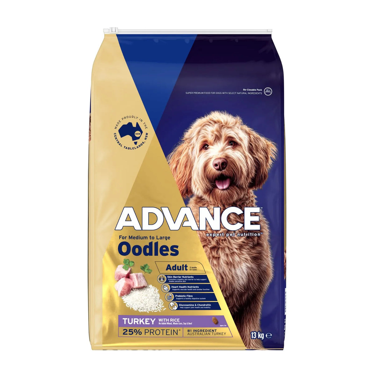 Advance Dog Food Adult Medium Large Oodles Turkey with Rice