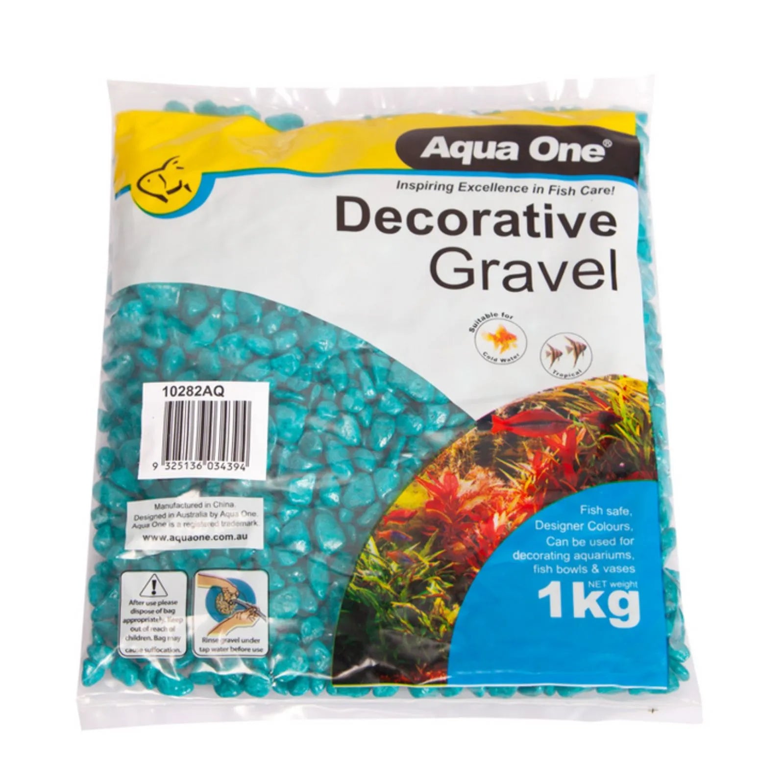 Aqua One Decorative Gravel 7mm Aqua - 1kg