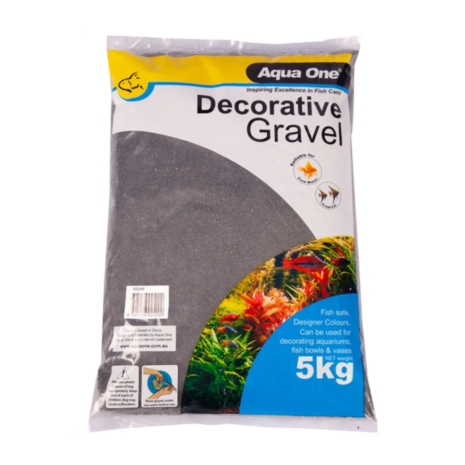 Aqua One Decorative Gravel 7mm Black