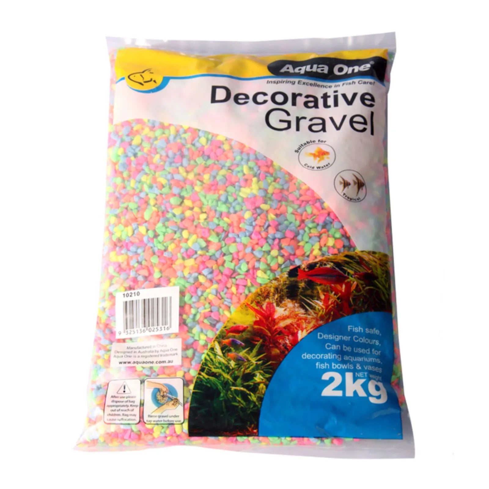 Aqua One Decorative Gravel Mixed Neon - 2kg