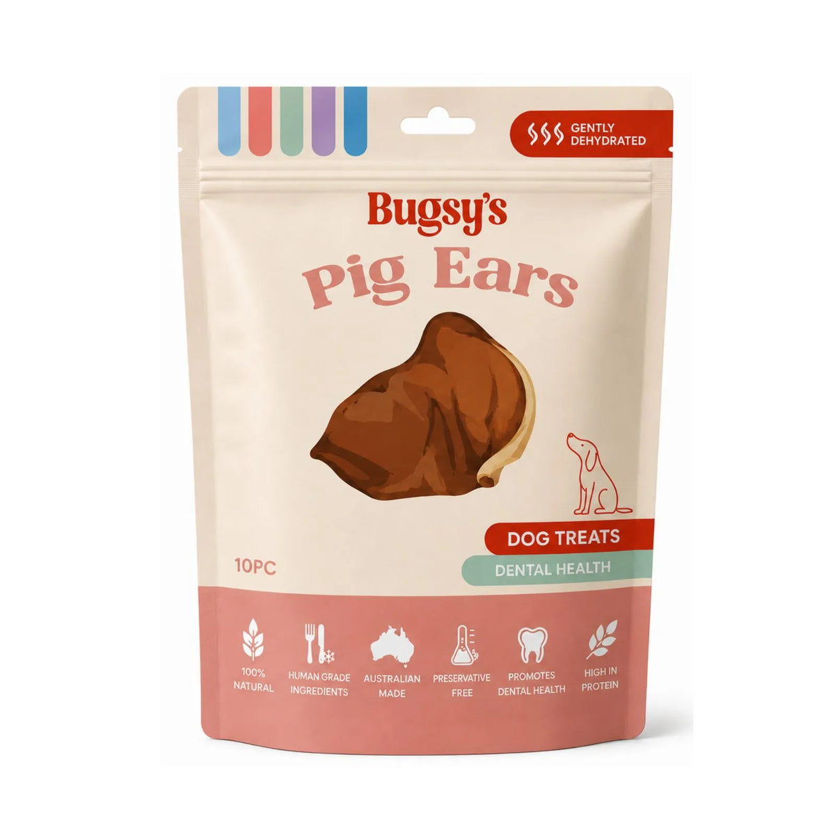 Bugsy's Australian Dehydrated Pig Ears - 10 Pack