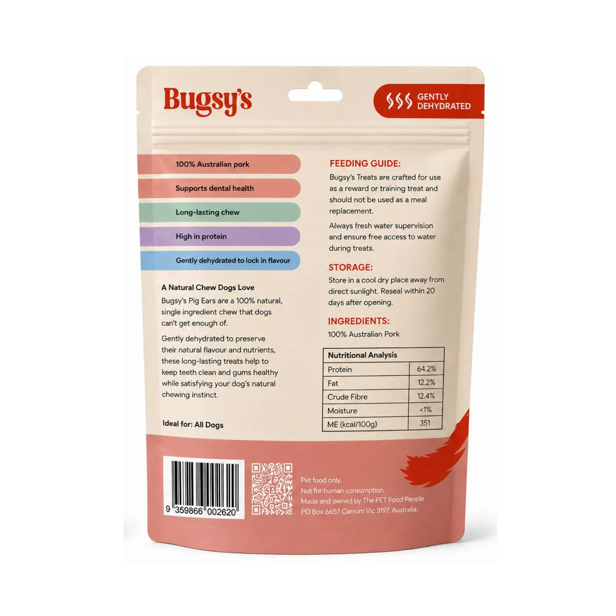 Bugsy's Australian Dehydrated Pig Ears - 10 Pack