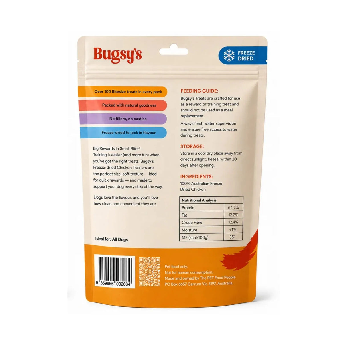 Bugsy's Freeze-Dried Chicken Training Treats - 70g