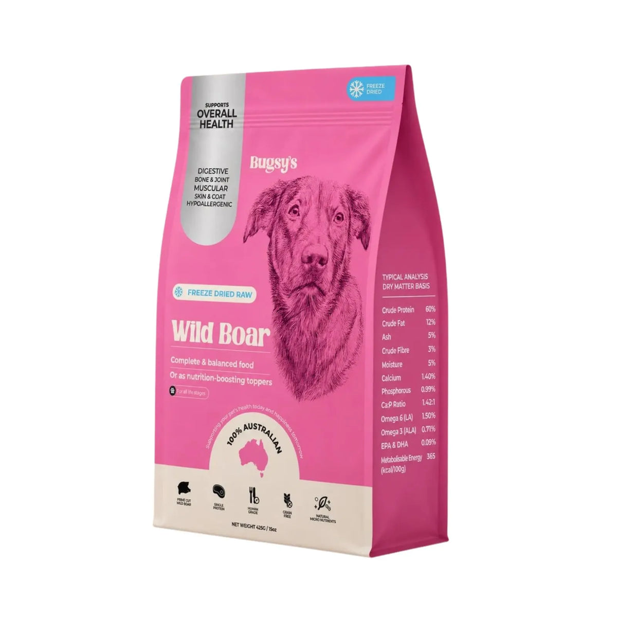 Bugsy's Freeze-Dried Complete & Balanced Diet For Dogs - Wild Boar