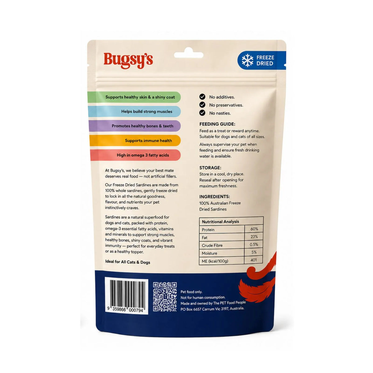 Bugsy's Freeze-Dried Sardines Cat & Dog Treats