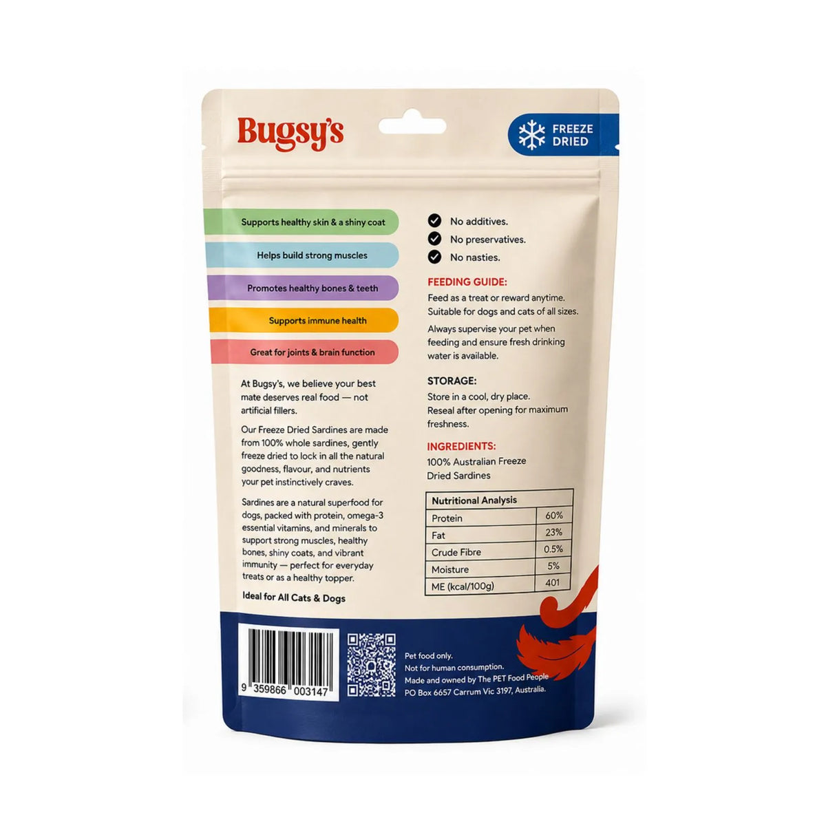 Bugsy's Freeze-Dried Sardines Cat & Dog Treats
