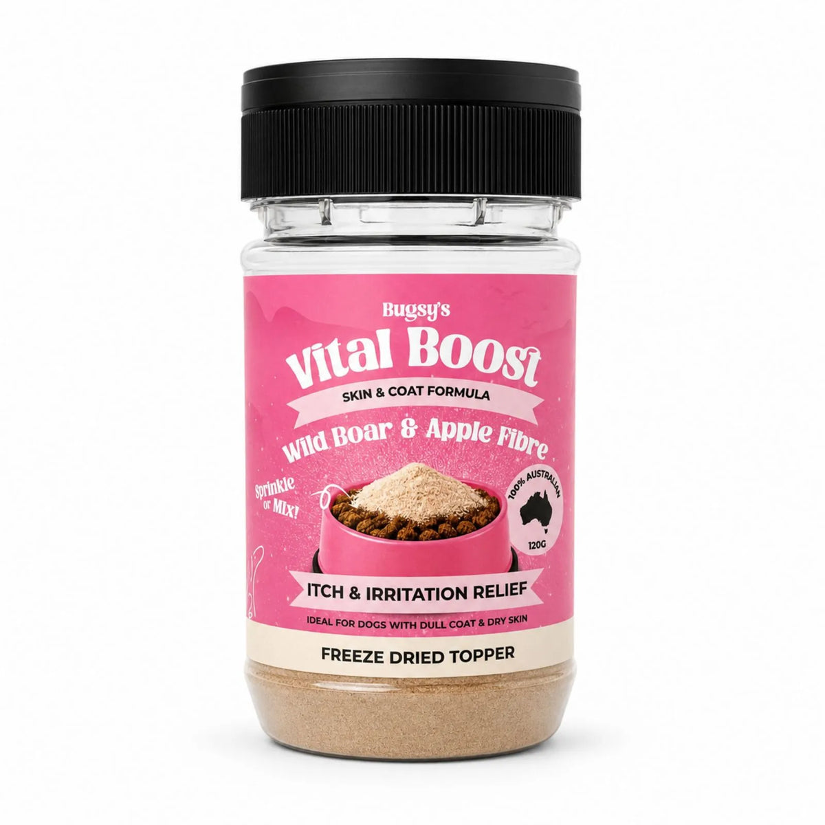 Bugsy's Vital Boost Skin & Coat Formula Wild Boar & Apple Fibre - 120g